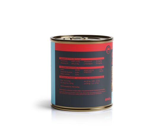 Bezzbożowa mokra karma - wołowina z warzywami 850 g
