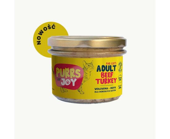 Purrs of Joy Karma dla kota Wołowina Indyk w słoiku 200 g